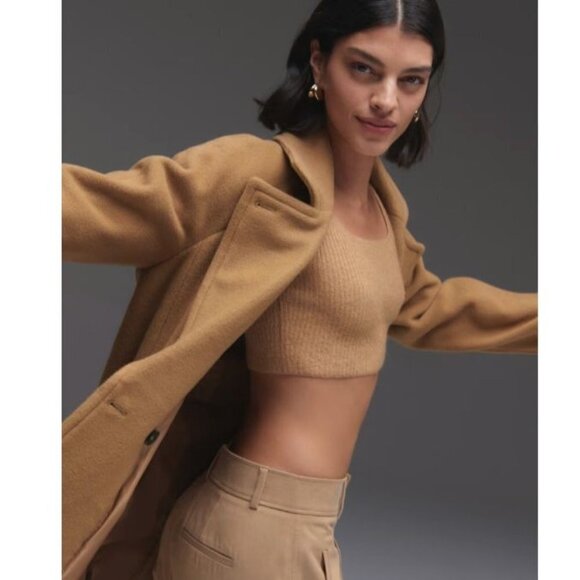 Everlane Wool Blend Cozy-Stretch Minimalist Top Luxe Brown Size Small - Picture 1 of 4